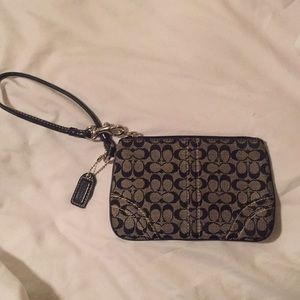 Small Black and White Coach Wristlet